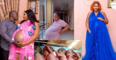 Nigerian woman welcome quintuplets (5 babies) after nine years of waiting