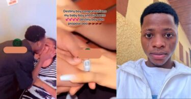 Destiny Boy proposes to lover with diamond ring