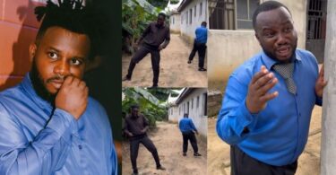 Reactions as comedian Sabinus loses his phone after jumping on the viral dance challenge